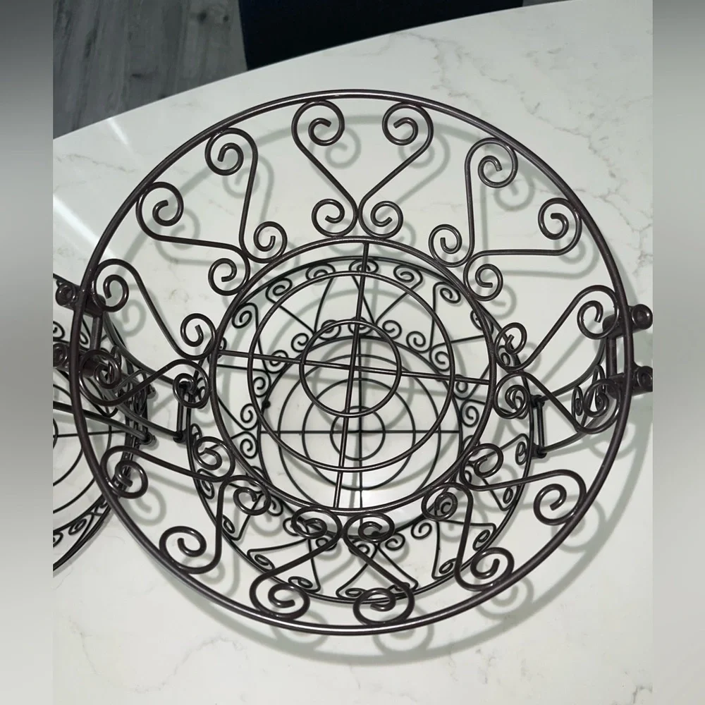 Simple Houseware Bronze 2-Tier Countertop‎ Fruit Basket Bowl Storage